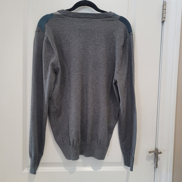 BRAND NEWw Tags Men's Argyle Sweater Grays & Blue L - Picture 2 of 2